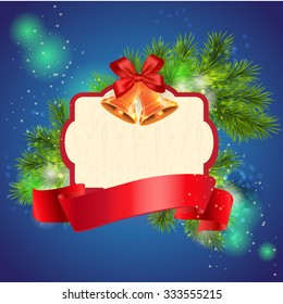 Christmas frame background with a bells