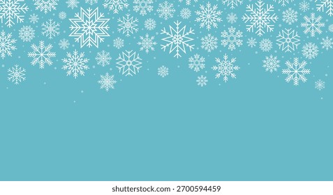 Fundo de quadro de Natal com flocos de neve caindo