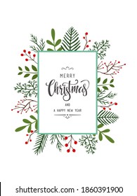 Christmas frame background. Vector illustration
