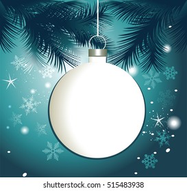 Christmas frame with Christmas ball