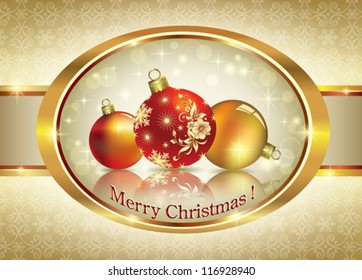 christmas frame with christmas balls