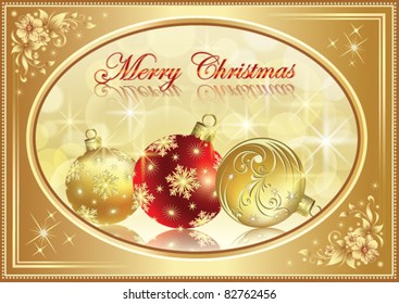 christmas frame with balls