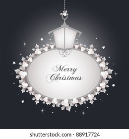 christmas frame banner with lantern