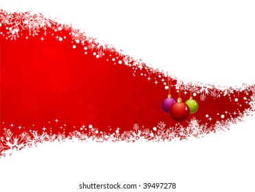 Christmas Frame with baubles, element for design, vector illustration