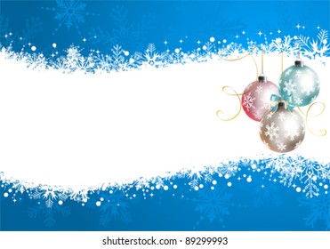 Christmas Frame with baubles, element for design, vector illustration
