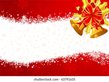 Christmas Frame with bell, element for design, vector illustration