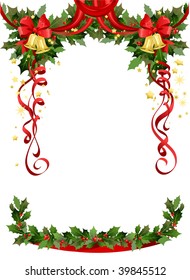 Christmas frame with bells. Space for text