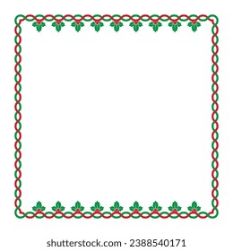 Marco de Navidad y borde con berry en rojo y verde. Vector editable