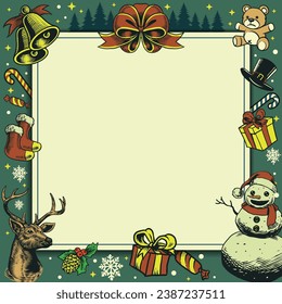 Christmas Frame Border with Blank Space