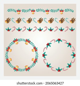 Christmas frame and border template. Vector illustration.