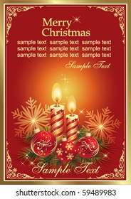 Christmas frame with candle