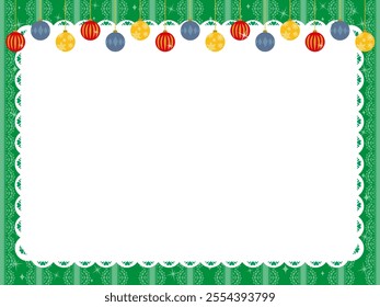 Christmas frame with cute ornaments