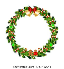 Christmas frame decor branches and balls