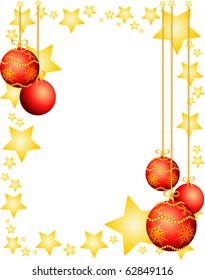 Christmas frame with decoration. Vector illustration