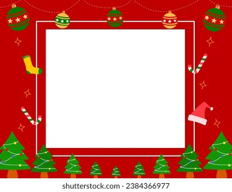 Christmas frame with Christmas decorations illustration vector background 