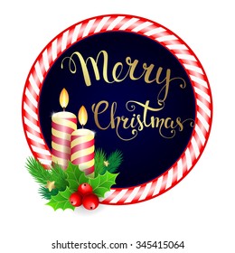 Christmas frame with Christmas decorations.  Vector illustration for Christmas posters, icons, Christmas greeting cards, Christmas print and web projects.
