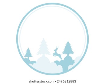 Christmas Frame Deer Tree Background