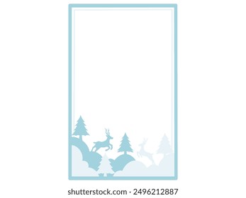 Christmas Frame Deer Tree Background