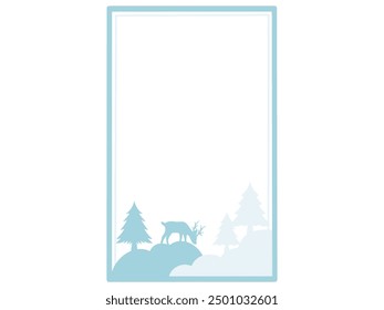 Christmas Frame Deer Tree Background
