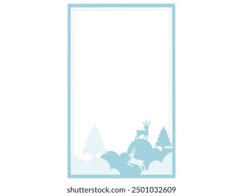 Christmas Frame Deer Tree Background