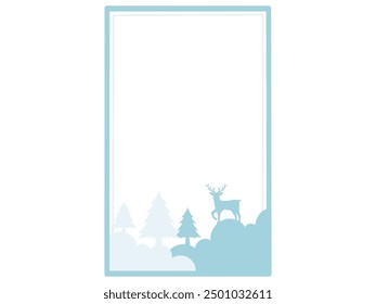 Christmas Frame Deer Tree Background