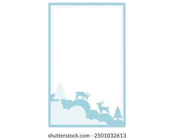 Christmas Frame Deer Tree Background