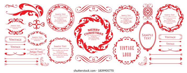 Christmas frame design. Snow crystal motif.
