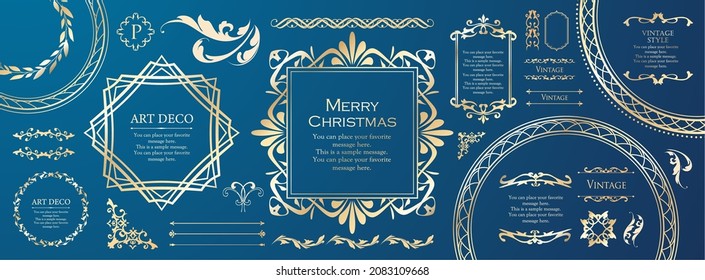 Christmas Frame Design. Snow Crystal Motif.