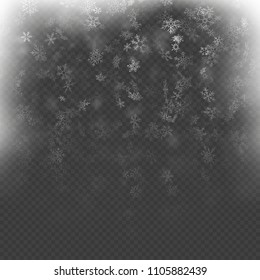 Christmas frame effect with white glowing light and snowflakes. EPS 10