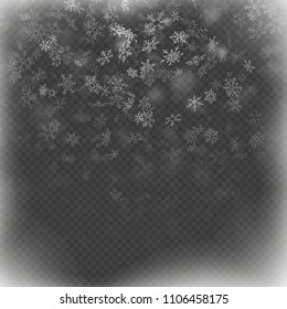 Christmas frame effect with white glowing light and snowflakes. EPS 10