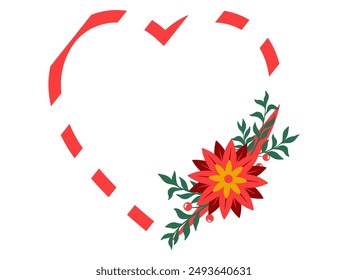 Christmas Frame Flower Border Illustration