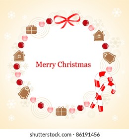 Christmas frame with gingerbread cookie