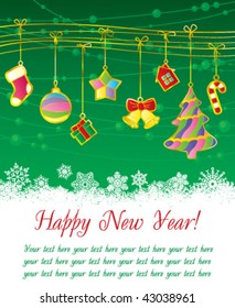 Christmas frame with gold garland
