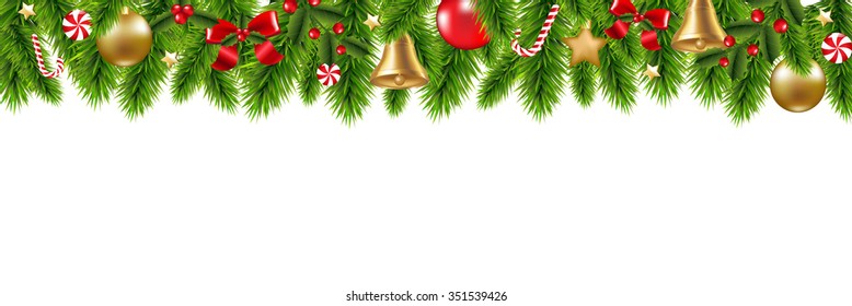 Christmas Frame With Gradient Mesh, Vector Illustration