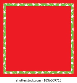 Christmas frame, green and yellow colors, vector icon	