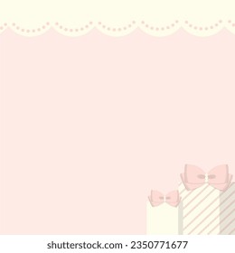 Christmas frame for happy holiday, for invitation, greetings, decorate with bows, gift box