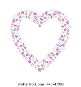 Christmas frame heart shaped, winter holidays themed design elements, vector