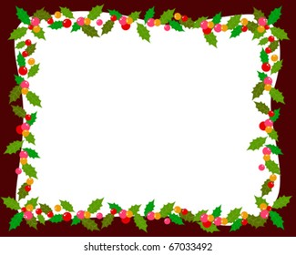  christmas frame with holly