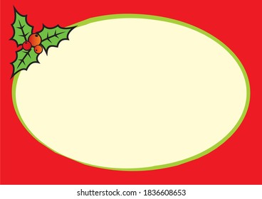 Christmas frame, holly, vector conceptual illustration