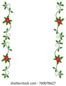 Christmas frame with holy leaves