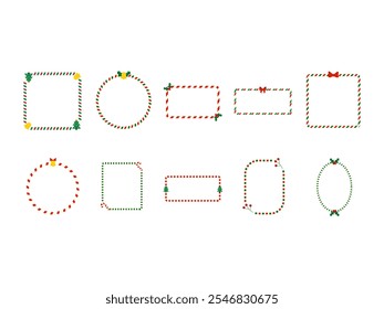 Conjunto de elementos de ilustración de marco de Navidad 