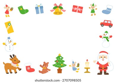 Christmas frame illustration winter materials