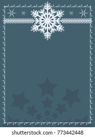Christmas frame for invitation. Vector image of a template for congratulating on winter holidays.