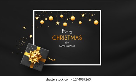 Christmas Frame with lots of Decorative Ornaments. Christmas template for banner, ticket, leaflet, card, invitation, poster and so on.

