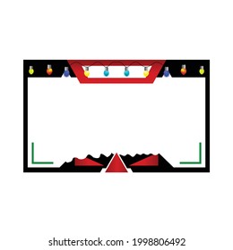 Christmas frame made of fir branches, festive decorations, gift boxes and pine cones on white wooden table. Christmas white background
