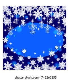 Christmas frame on blue background