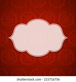 The Christmas frame on on a cardboard background with snowflakes. Vector illustration. Eps10