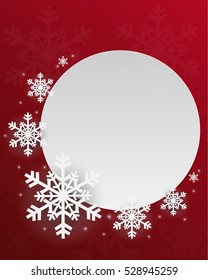 Christmas frame on snow background 
