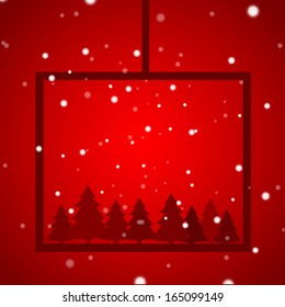 Christmas frame on snowing background. Vector eps10