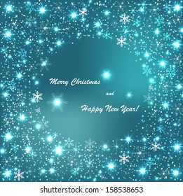 Christmas frame on a turquoise background